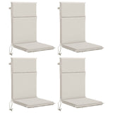 High Back Chair Cushion GEMERT 4 pcs 100% Polyester White 945697