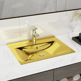 Wash Basin with Overflow 60x46x16 cm Ceramic Gold 143503