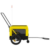 Pet Bike Trailer Yellow and Black Oxford Fabric and Iron 93945