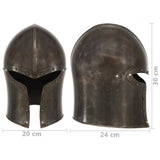Medieval Knight Helmet Antique Replica LARP Silver Steel 286237