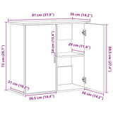 Aquarium Stand Sonoma Oak 81x36x73 cm Engineered Wood 833626