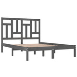 Bed Frame Grey Solid Pinewood 200 x 200 cm Sleek Bed Frame 3104565