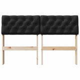 Upholstered Headboard Black 120 cm Solid Pine Wood 879186