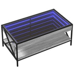 ZNTS Coffee Table with Infinity LED Grey Sonoma 90x50x38 cm 847710