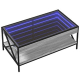 ZNTS Coffee Table with Infinity LED Grey Sonoma 90x50x38 cm 847710