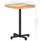 Bistro Table Square 50x50x75 cm Rough Mango Wood 320262