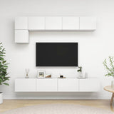 5 Piece TV Cabinet Set White Engineered Wood 3078694