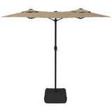 Double-Head Garden Parasol Taupe 316x145 cm 362964