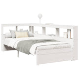Bookcase Bed without Mattress White 90x200 cm Solid Wood Pine 3324359