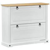 Shoe Cabinet Corona White 99 x 32 x 85 cm Solid Pine Wood 42024953