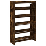 ZNTS Shoe Rack Smoked Oak 60x25x100 cm Engineered Wood 859873