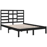 Bed Frame without Mattress Black Solid Wood 140x190 cm 3105779