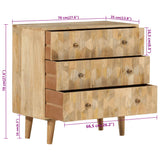 Drawer Cabinet 70x35x70 cm Solid Wood Mango 358184