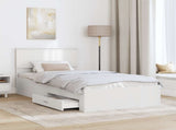 Bed Frame with Headboard White 100 x 200 cm Engineered Wood 3410931