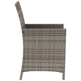 3 Piece Bistro Set with Cushions Grey Poly Rattan 365123