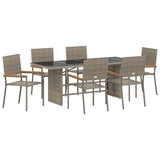 Garden Dining Set 7 pcs Grey Poly Rattan 3365425