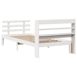 Bed Frame with Headboard without Mattress White 100x200 cm 3306850