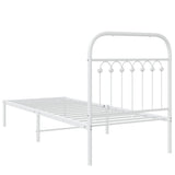 Metal Bed Frame without Mattress with Headboard White 75x190cm 376639