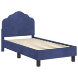 Toddler Bed Frame with Headboard Police Blue 70 x 140 cm Velvet 42010935