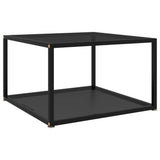 Coffee Table Black Tempered glass, powder-coated steel 60x60 cm 322888
