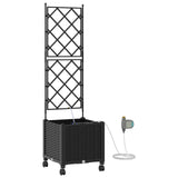 Garden Planter with Irrigation&Wheels Black 40 x 40 x 148 cm PP 3422950