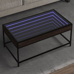 ZNTS Coffee Table with Infinity LED Brown Oak 90x50x41 cm 847691