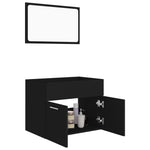 ZNTS 2 Piece Bathroom Furniture Set Black Engineered Wood 804783