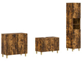 3 Piece Bathroom Cabinet Set DELFT Smoked Oak Engineered Wood 3417464