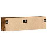 TV Wall Cabinet with LED Lights Smoked Oak 140x31x38 cm 852373