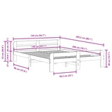 Bed Frame without Mattress White 140x200 cm Solid Wood Pine 855473