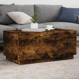 Coffee Table with LED Lights Smoked Oak 90x50x40 cm 839879