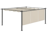 3 x 4m Metal Pergola with Retractable Roof and Roller Shade, Wall-Mounted or Free Standing Garden T3398P317749