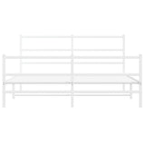 Metal Bed Frame without Mattress with Footboard White 150x200cm 355434