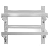 2-Tier Wall Shelf 50x40x48 cm Silver Stainless Steel 30315