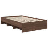 Bed Frame with Headboard Brown Oak 120 x 123 cm Engineered Wood 3408878