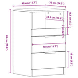 Bedside Cabinets 2 pcs Old Wood 40x36x65 cm Engineered Wood 856845