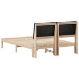 Bed frame Brown and black 140 x 200 cm Solid pine wood 878746