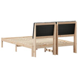 Bed frame Brown and black 160 x 200 cm Solid pine wood 3394370