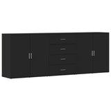 Sideboards 3 pcs Black Engineered Wood 3276610