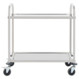 50912 2-Tier Kitchen Trolley 96,5x55x90 cm Stainless Steel