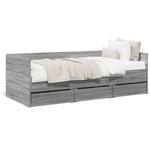 ZNTS Daybed with Drawers without Mattress Grey Sonoma 90x200 cm 3280823