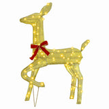 Reindeer Family 3 pcs Warm white 68 x 26 x 127 cm Fabric 42019054
