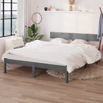 Bed Frame without Mattress Grey Solid Wood 200x200 cm 810169