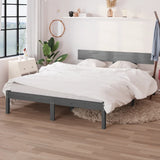 Bed Frame without Mattress Grey Solid Wood 200x200 cm 810169