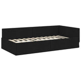 Corner Bed Frame with Headboard Black 80 cm x 200 cm Velvet 42016029