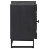 Handmade Bedside Cabinet Black 40 x 30 x 50 cm Solid Mango Wood 42020078