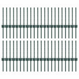 Fence Post 44 pcs Green 80 cm Steel 3335911