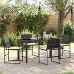 Garden Dining Set 5 pcs Black Poly rattan 3379330