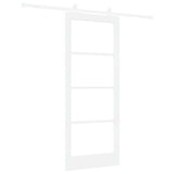 Sliding Door ORKDAL White 83 x 202 cm Solid Pine Wood and Glass 3332082