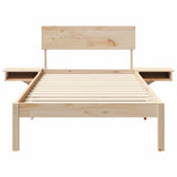 Bed Frame with Headboard Brown 100 x 200 cm Solid Pine Wood 873460
